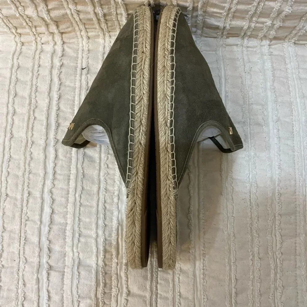 Michael Kors Hastings Olive Espadrille Slide Suede Women Size 9